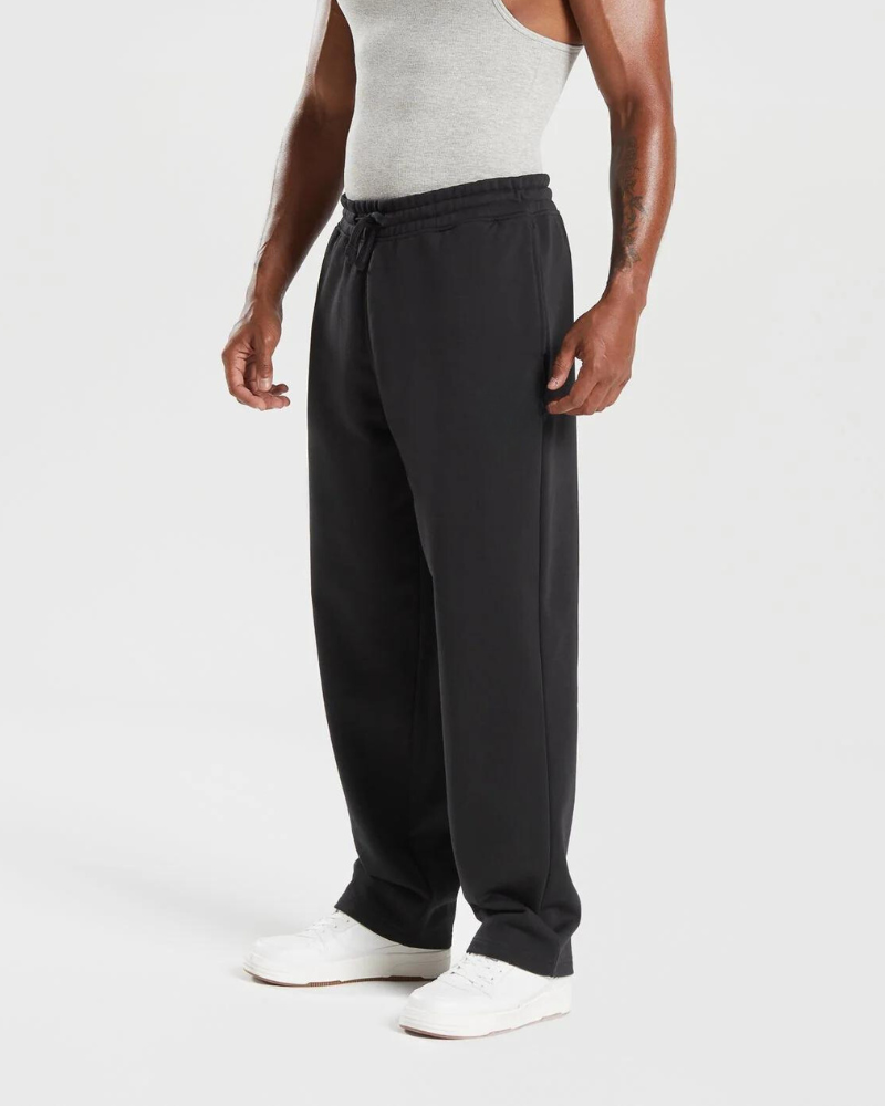PANTALON DE BUZO RECTO NEGRO