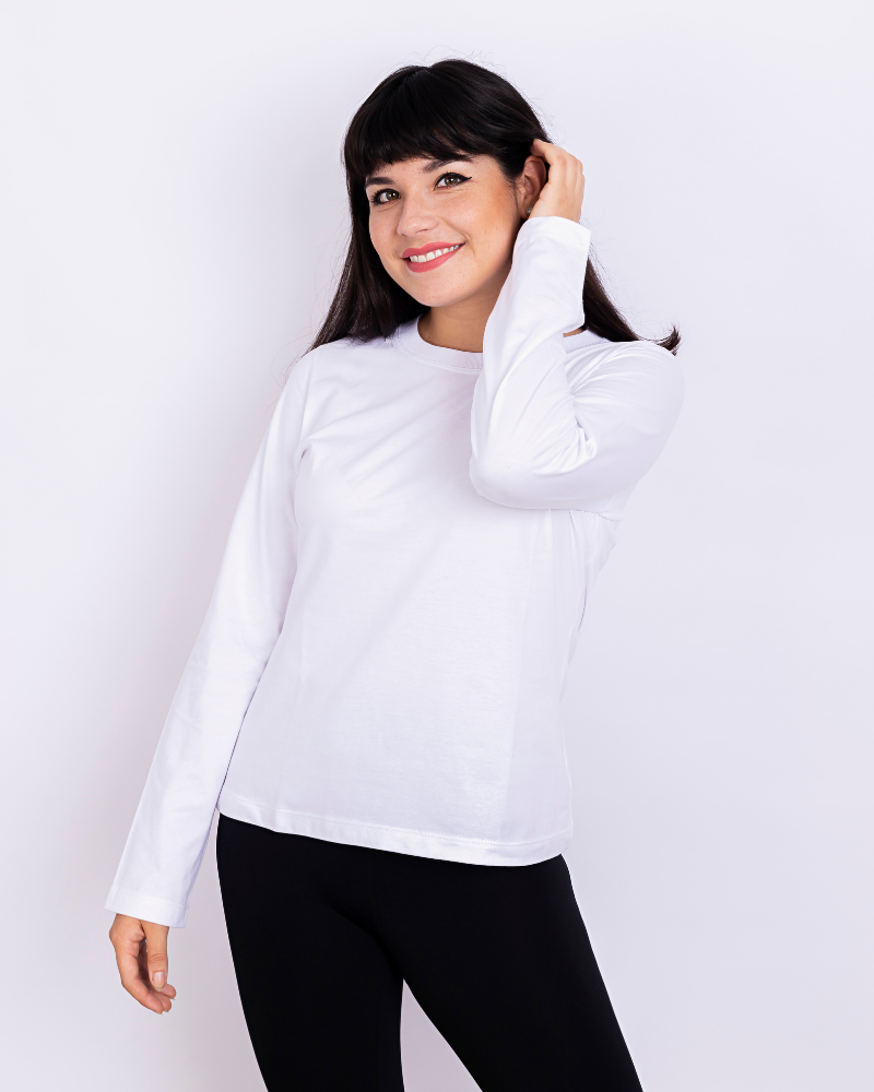 POLO MANGA LARGA BLANCO