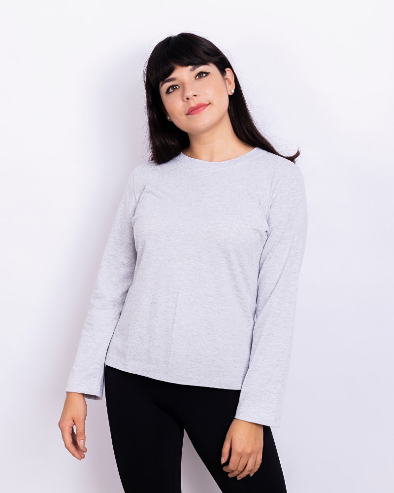 POLO MUJER MANGA LARGA MELANGE
