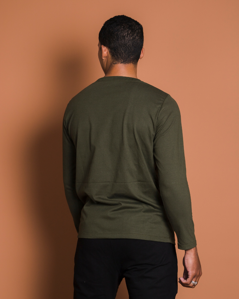 POLO MANGA LARGA VERDE MILITAR