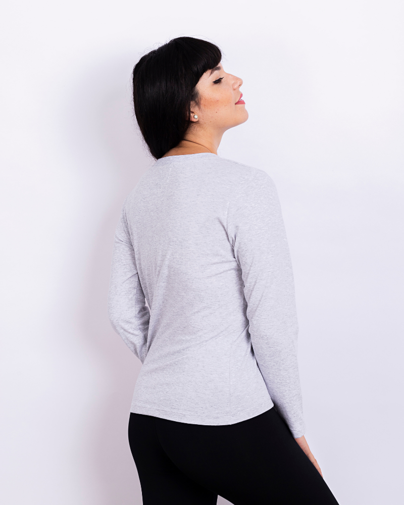 POLO MUJER MANGA LARGA MELANGE