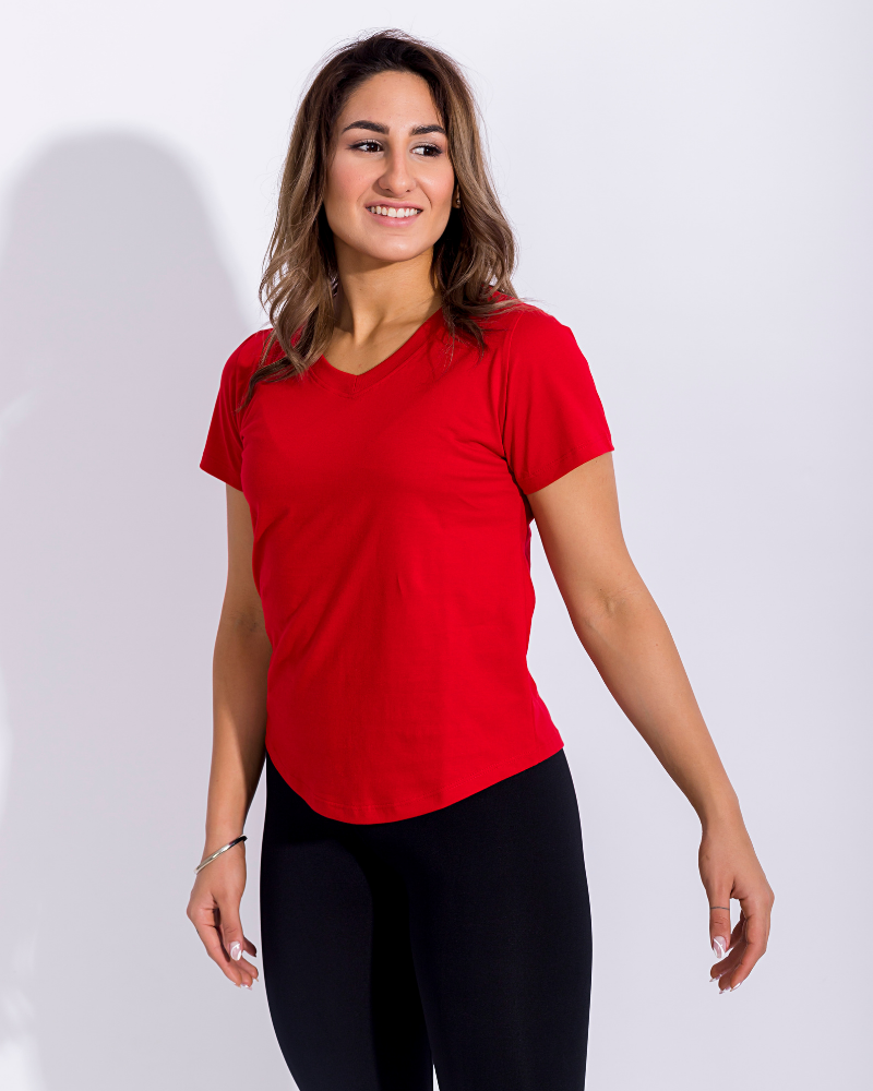 POLO CUELLO V ROJO