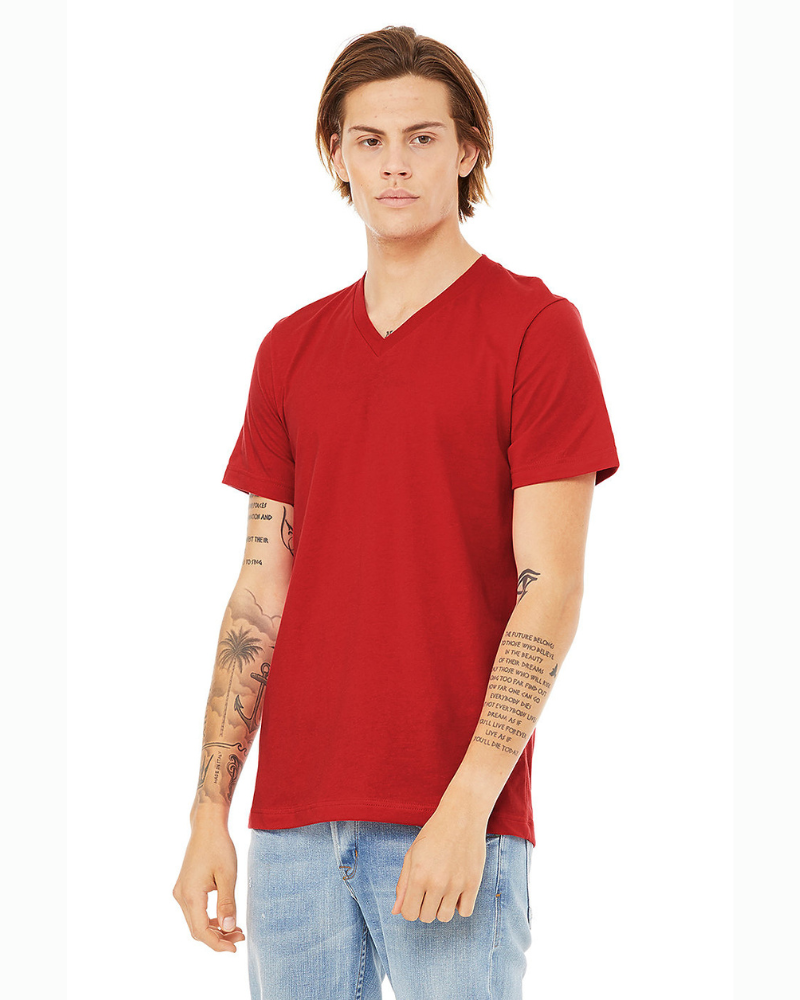 POLO CUELLO V HOMBRE ROJO