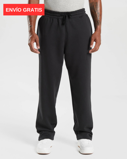 PANTALON DE BUZO RECTO NEGRO