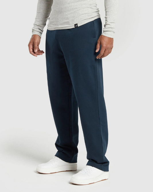 PANTALON DE BUZO RECTO AZUL